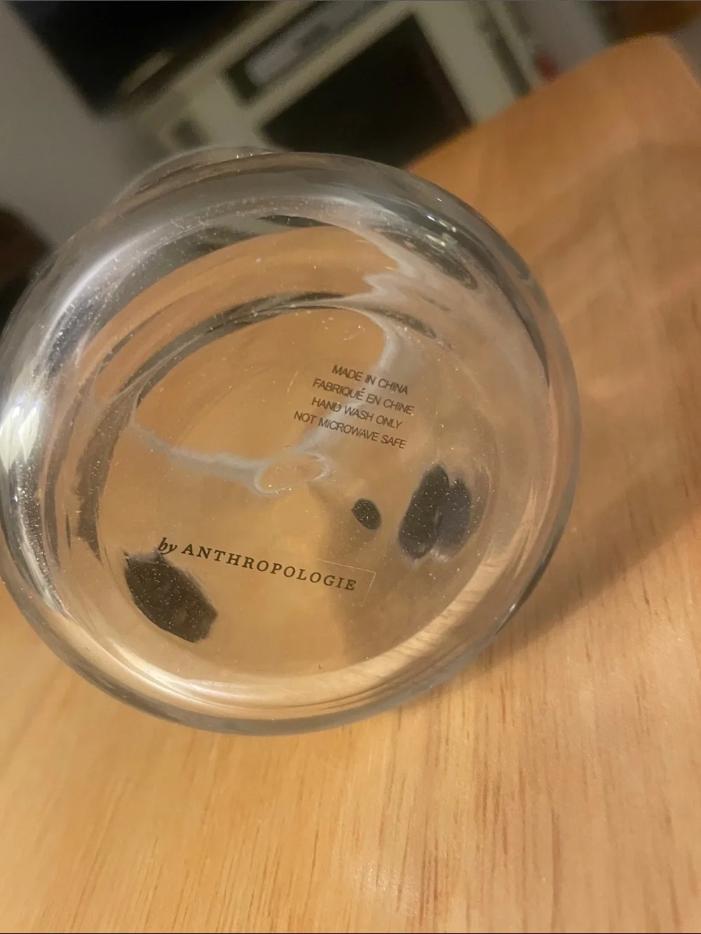 Anthropologie clear glass